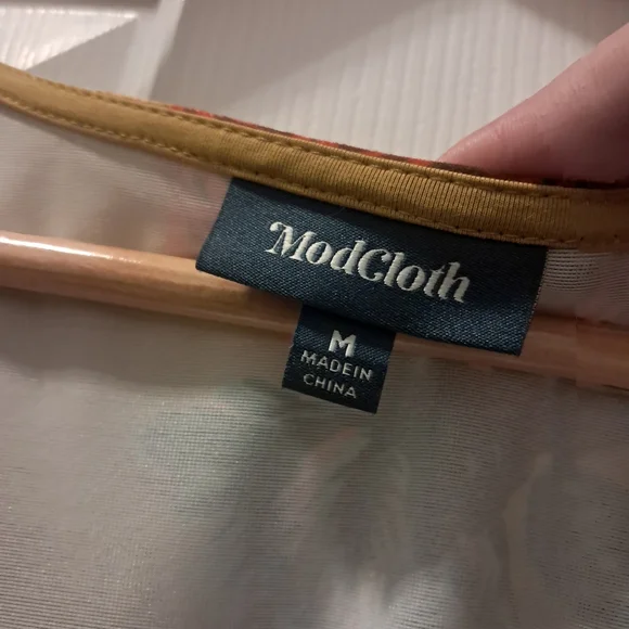 Modcloth Velvet Feel Gold Floral Midi Dress - Picture 6 of 8